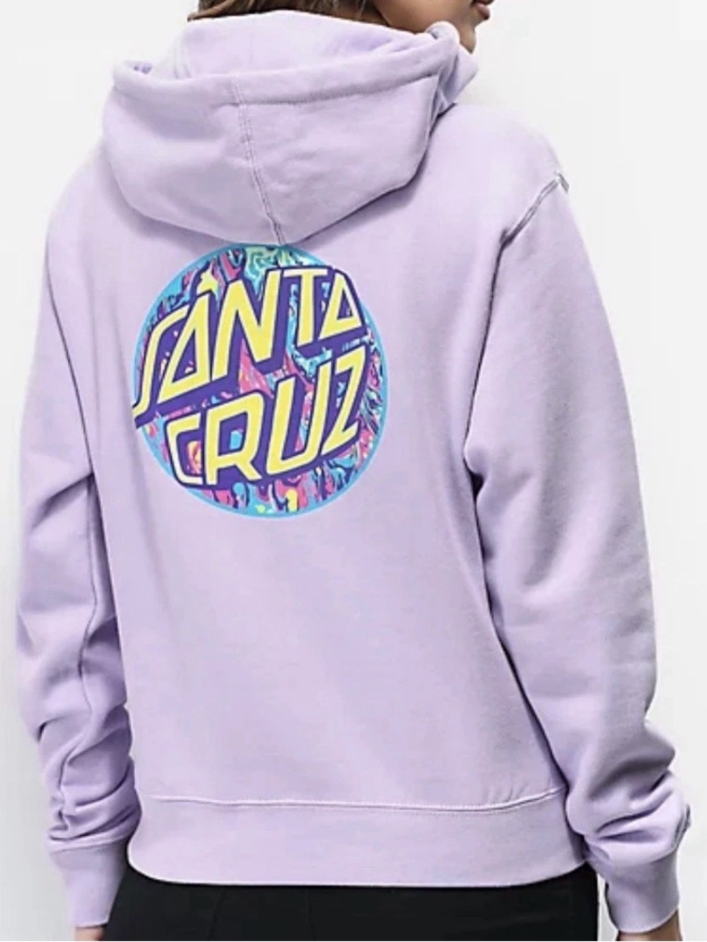 Lilac Purple Santa Cruz Sweatshirt Hoodie Pullover Size Medium